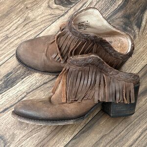 Freebird by Steven Brown Suede Fringe Ankle Booties